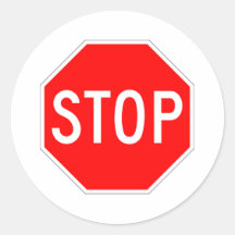 Stop Sign Customisable Round Stickers
