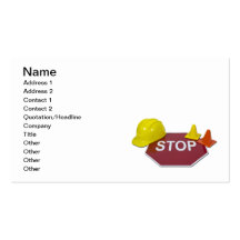 Stop Sign Hard Hat Business Cards