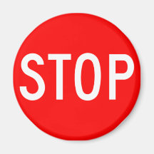 Stop Sign - Highway Hexagon Refrigerator Magnets