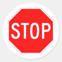 Stop Sign - Highway Hexagon Round Sticker