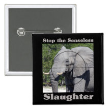 Stop Slaughter-Elephant Button