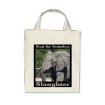 Stop Slaughter-Elephant Tote Bags