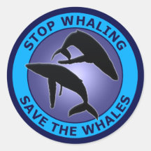 STOP THE WHALING SAVE THE WHALES STICKER