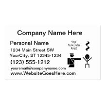 stop youre under arrest music humour 2 business card templates