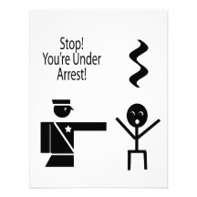 stop youre under arrest music humour 2 custom invitations