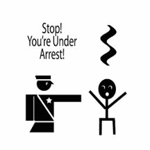 stop youre under arrest music humour 2 acrylic cut outs