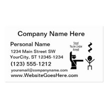 stop youre under arrest music humour business cards
