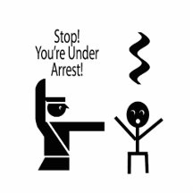 stop youre under arrest music humour photo cut out