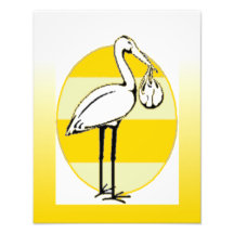 Stork and Baby Bundle Photographic Print
