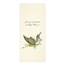 STORK BABY SHOWER, felt paper Personalized Invitations