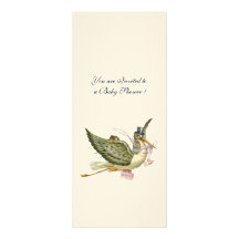 STORK BABY SHOWER, felt paper Personalised Invites