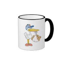 Stork Bringing Baby Bear Coffee Mug