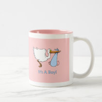 Stork Delivering Boy mugs