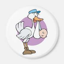 Stork With Baby Magnet