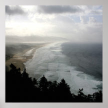 Stormy beach posters