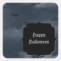 Stormy Night with Bats Halloween Sticker