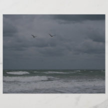 Stormy ocean with birds flying personalised flyer