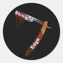 Straight Edge Straight Razor Stickers