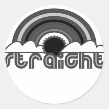 Straight Rainbow Round Sticker