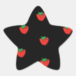 Strawberries Black Sticker