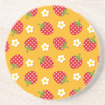 Strawberries & Flowers Drink Coaster