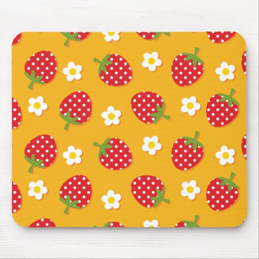 Strawberries & Flowers Mouse Pads