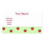 Strawberries Mint Green Business Cards