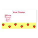 Strawberries Yellow Business Card