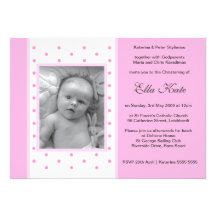 Strawberry Christening Invitations