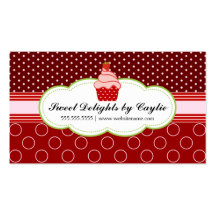 Strawberry Cupcake Bakery Business Cards
