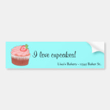 Strawberry Cupcake Bumper Sticker