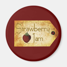 Strawberry Jam Label Magnet