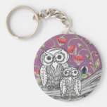 Strawberry Owls Key Chain