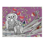 Strawberry Owls Post Card