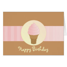Strawberry Soft Serve Greeting Cards