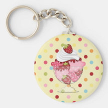 strawberry sundae key chains