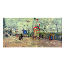 Street Scene In Montmartre Le Moulin À Poivre By V Photo Cards