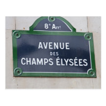 Street sign in Paris Post Cards