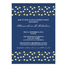 String of Lights Engagement Party Invite (navy)