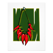 string of red peppers green back invite