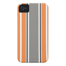 Stripe Pattern - Orang and Grey iPhone 4 & 4S Case iPhone 4 Case-Mate Case