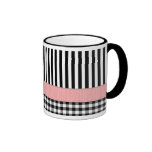 Striped Black White Pattern Design mugs