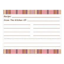 Striped Blank Recipe Cards Postcard