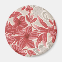 Striped Flowers Vintage Wallpaper Magnets