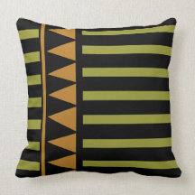 Striped Geometric Pillow with 2-Sided Design