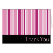 Striped Pink Thank You Cards