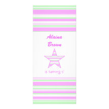 Striped Star Birthday Party Invitation