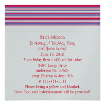 Striped Star Party Invitation