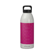 STRIPES61 HOT PINK STRIPES GIRLY FUN GRAPHICS TEXT REUSABLE WATER BOTTLE