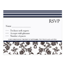 Stripes and Patterned RSVP cards Postcards